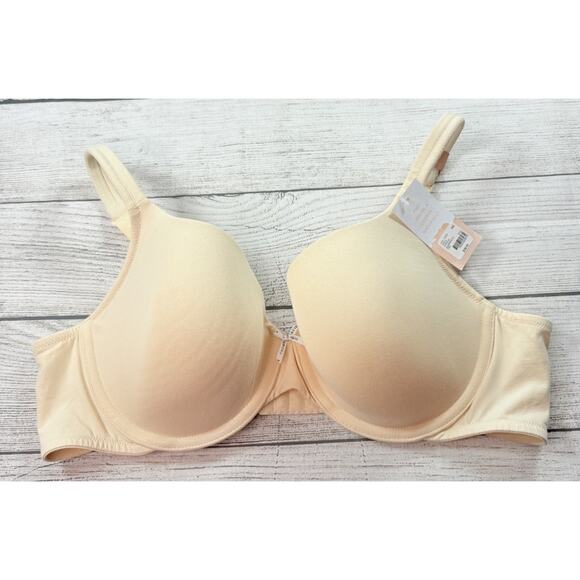 Cacique Other - Cacique Lane Bryant Lightly Lined Cotton T-Shirt Bra Underwire Beige Size 42C